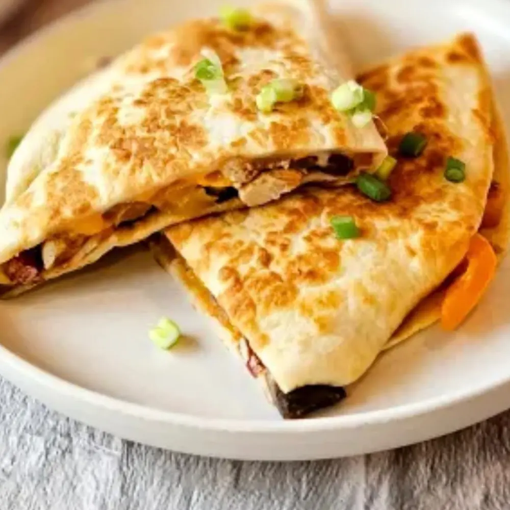 Grilled quesadilla cut into wedges